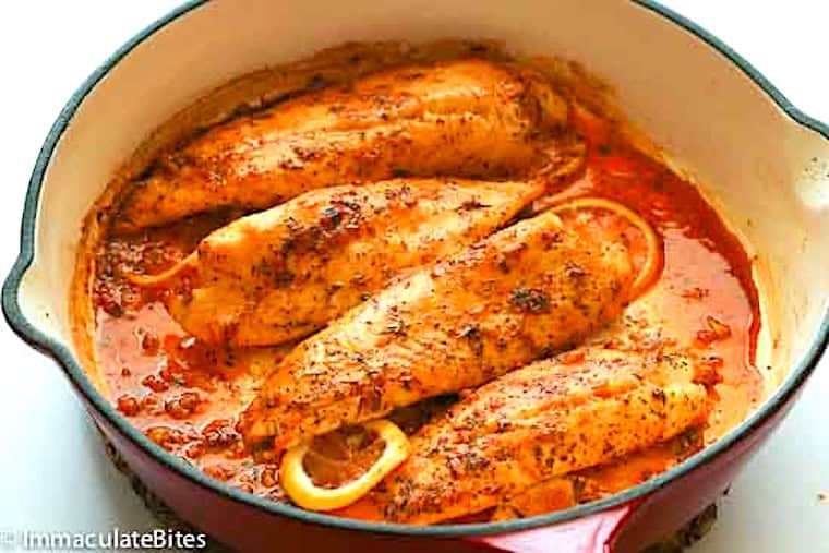 Freshly baked fish for a healthier entree.