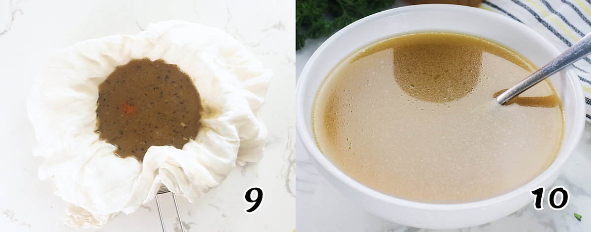 Strain the stock and use it as is or in a recipe.