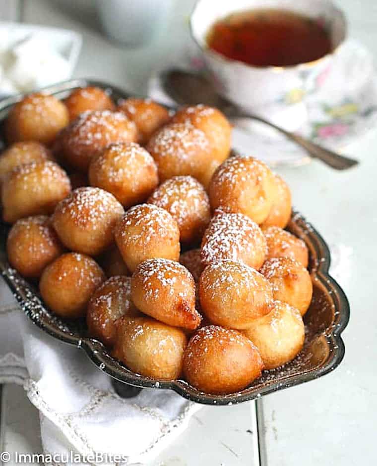 Serving up a fresh batch of puff puff for tea time.