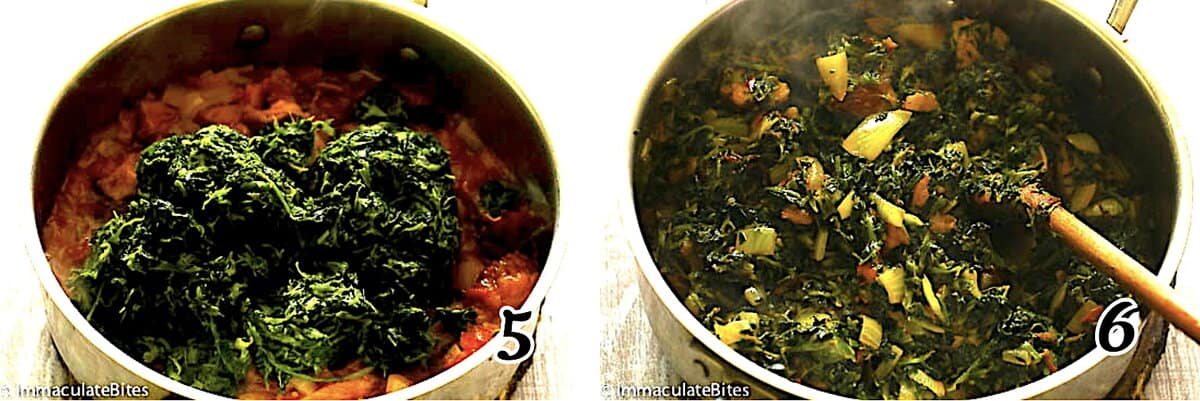 Add the spinach and cook for a few minutes.