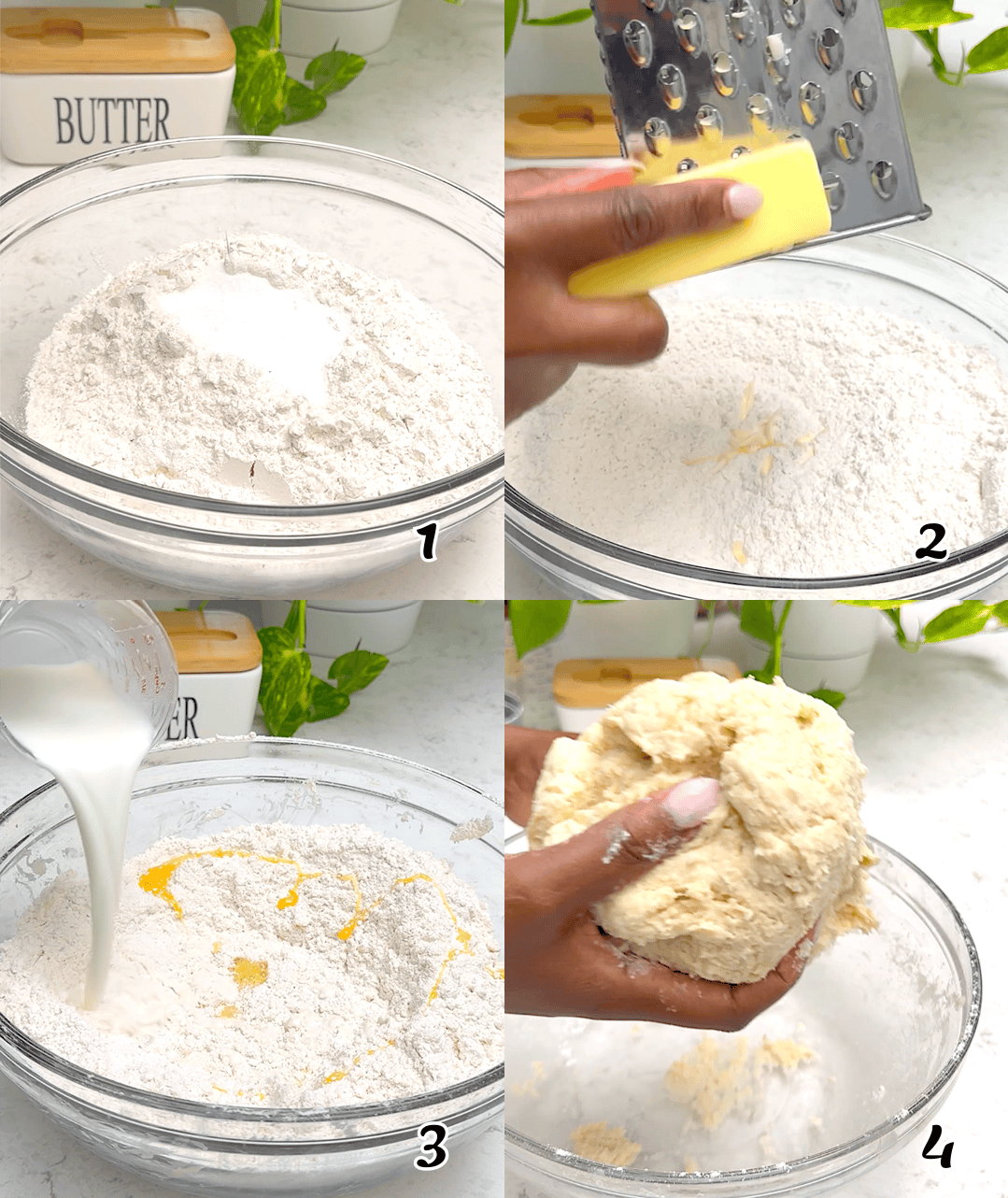 Making the dough.