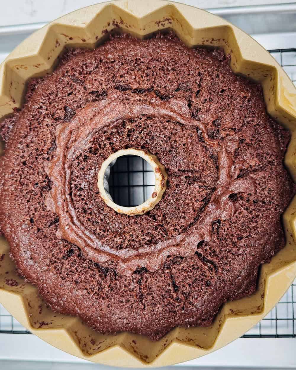 Freshly baked dessert loaded with chocolate and coffee.