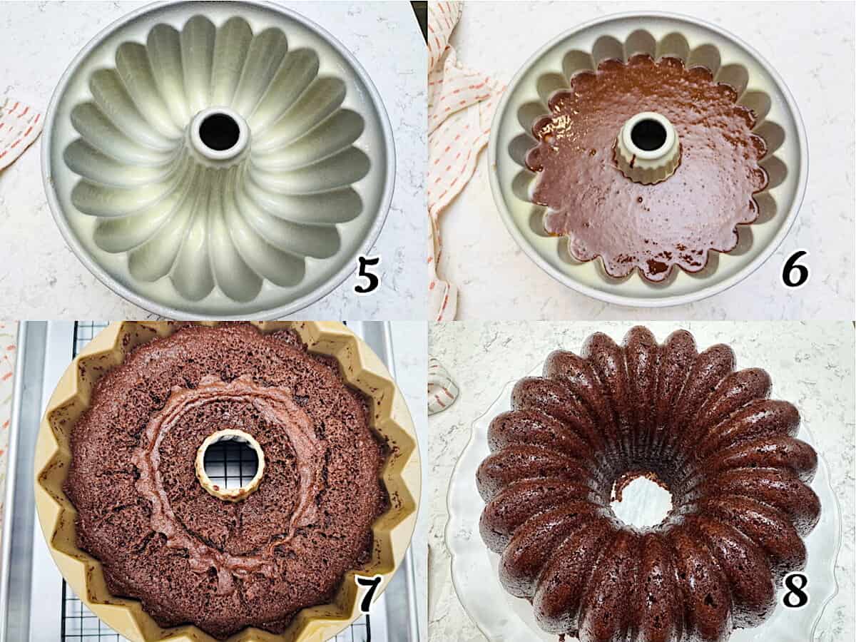 Grease your cake pan, pour in the batter and bake.