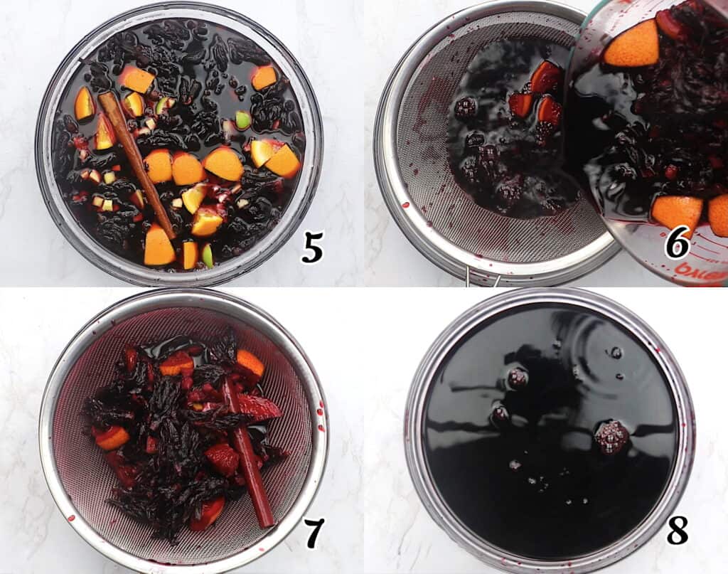 Strain, discard solids, and serve over ice.