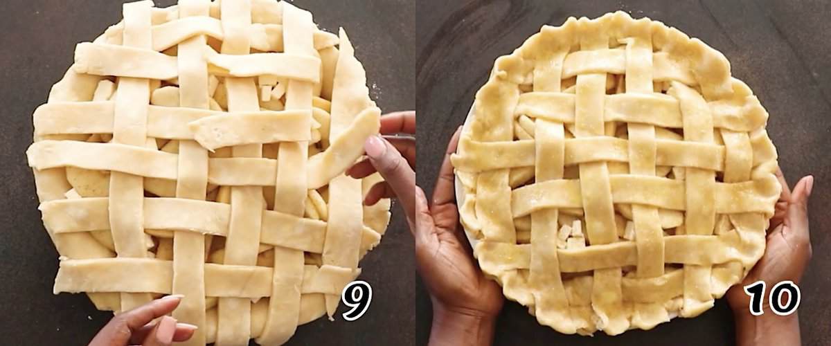 Finish the lattice and bake.