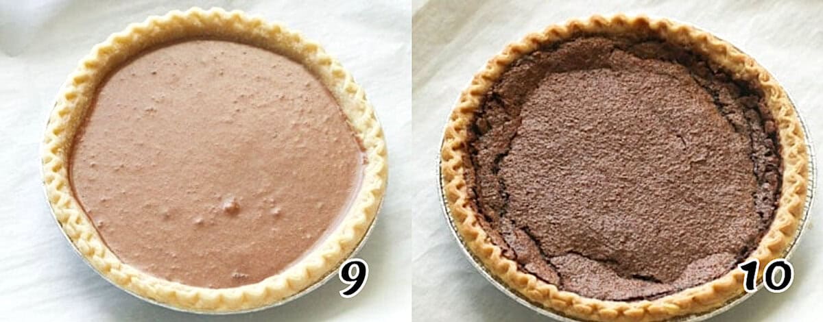 Pour the filling into the crust and bake.