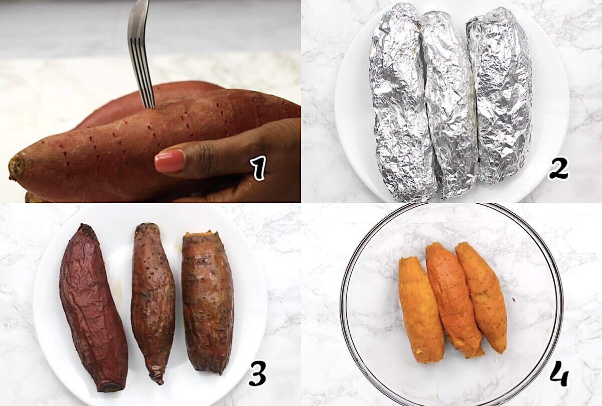 Roasting the California yams.