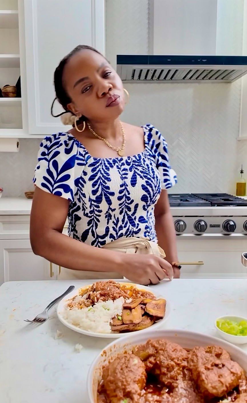 Imma enjoying chicken stew over coconut rice.