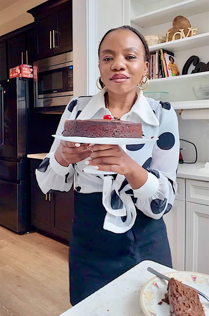 Imma serving up Caribbean black cake for her family.