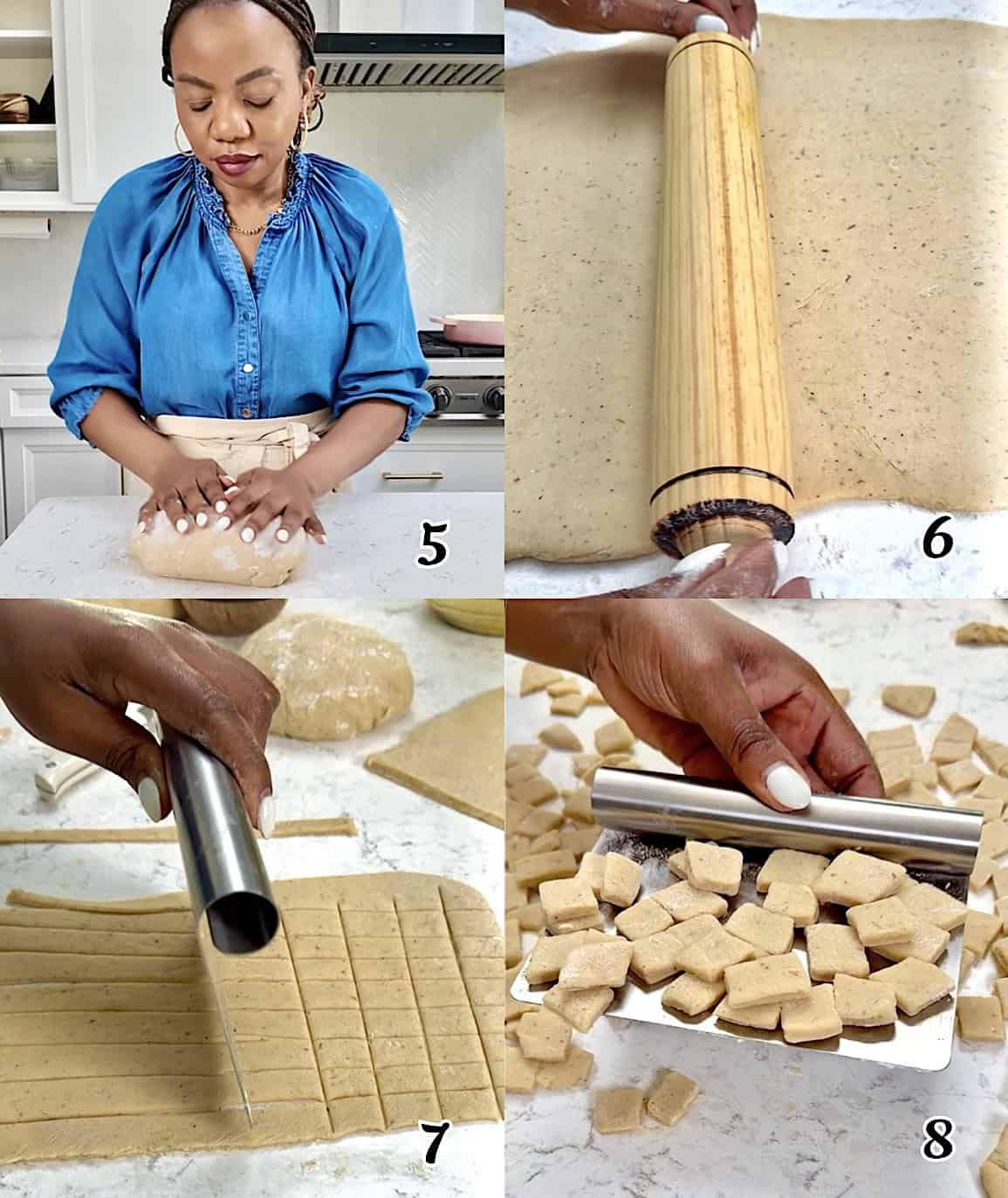 Knead until smooth, roll it out, and cut it into the desired shapes.