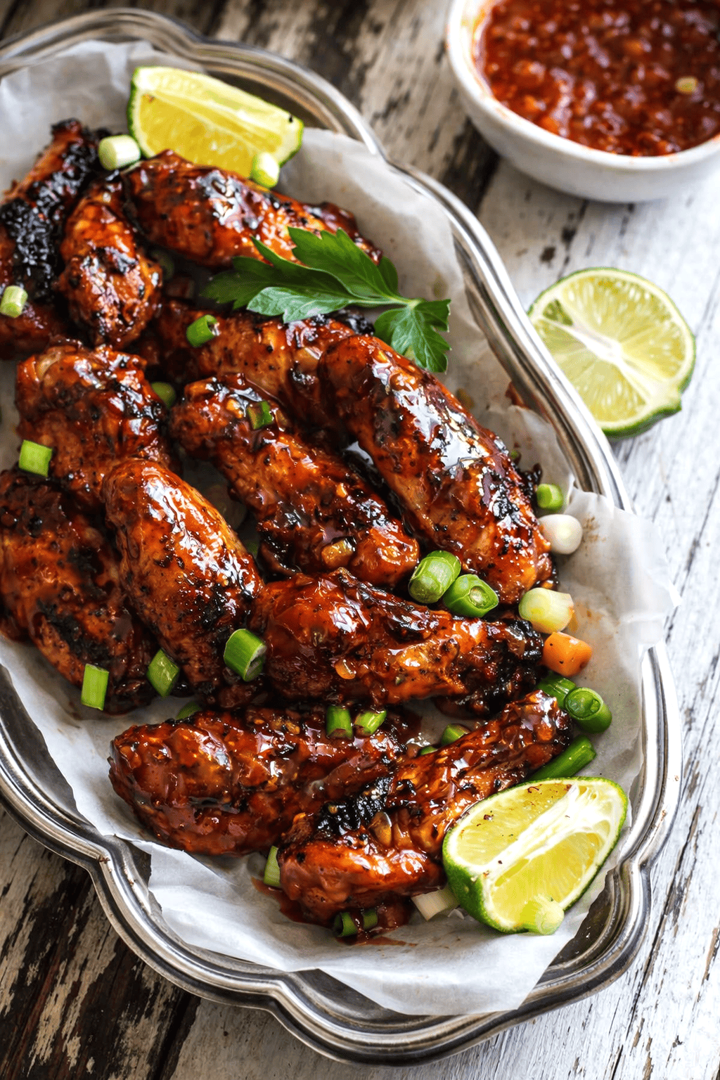 Sweet and spicy wings grilled and sauced to perfection.
