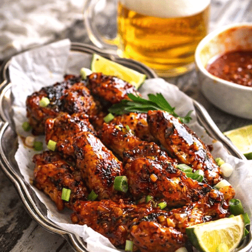 Sweet, sticky, spicy chicken wings ready to comfort your soul.