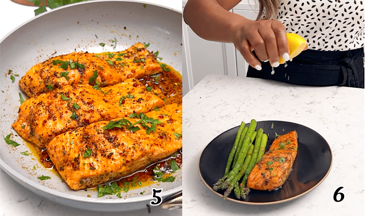 Stick the pan in the oven and bake.