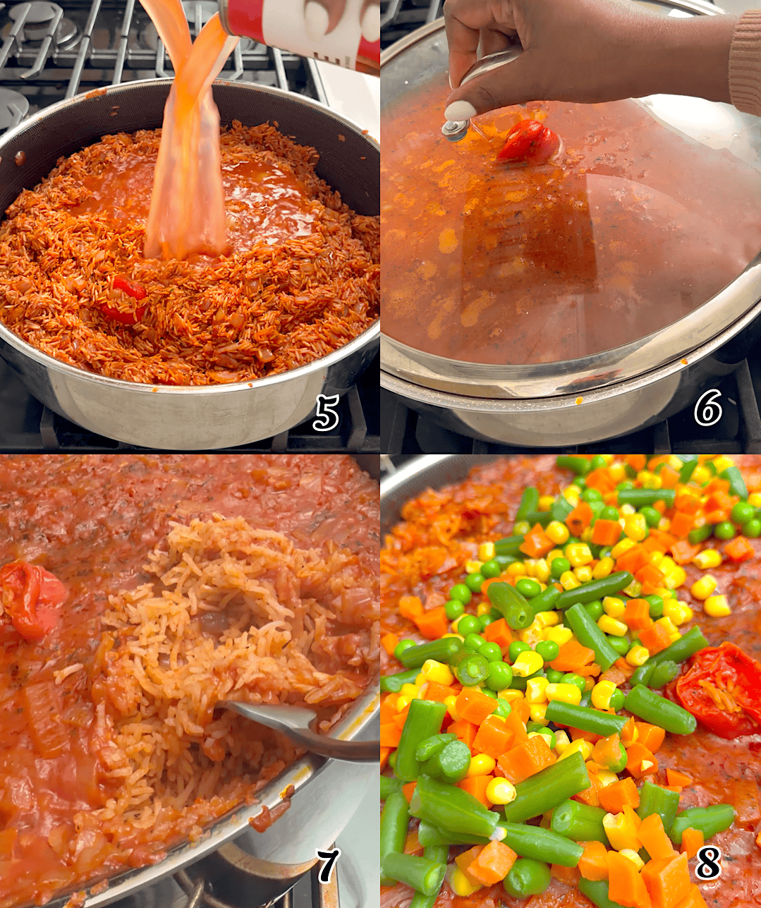 Stir, and cook, then add optional vegetables.