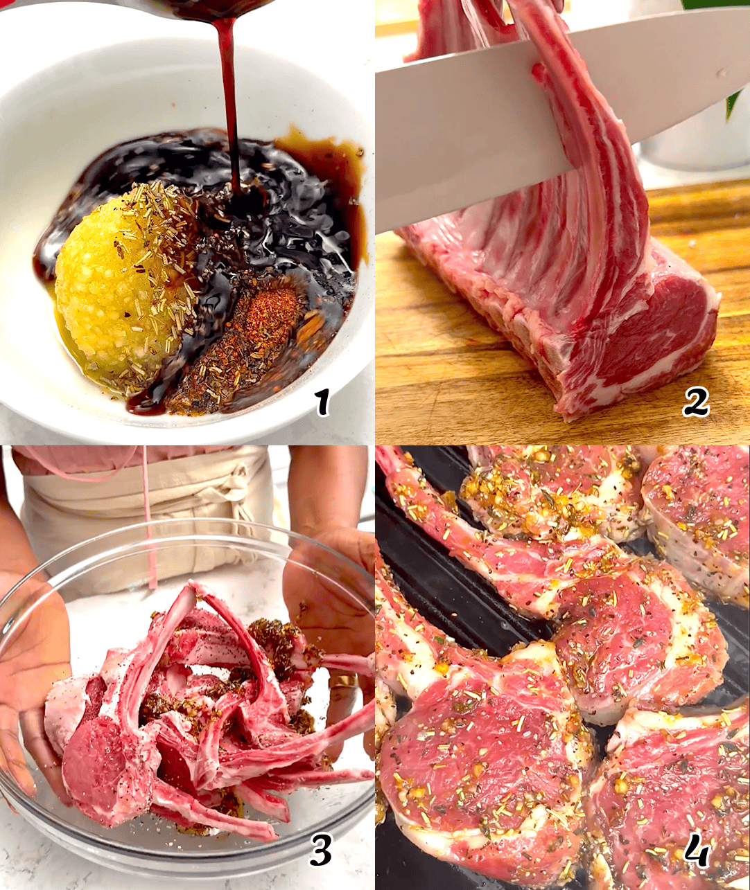 Make the seasoning, season the meat, and put it on the grill.