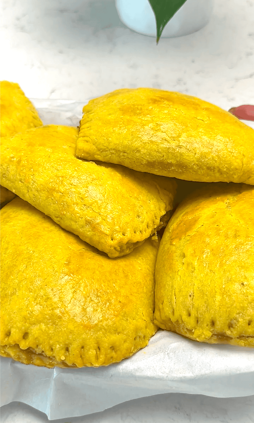 Getting ready to enjoy savory, satisfying Jamaican beef patties.