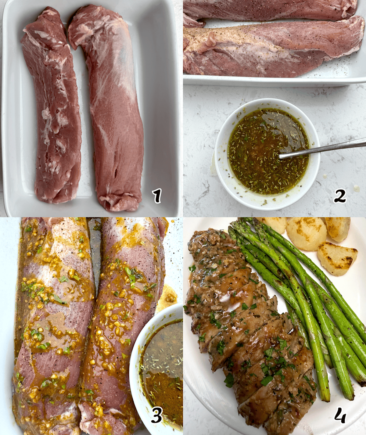 Dry and salt the meat, make the marinade, marinate it, and cook it in the oven or on the grill.