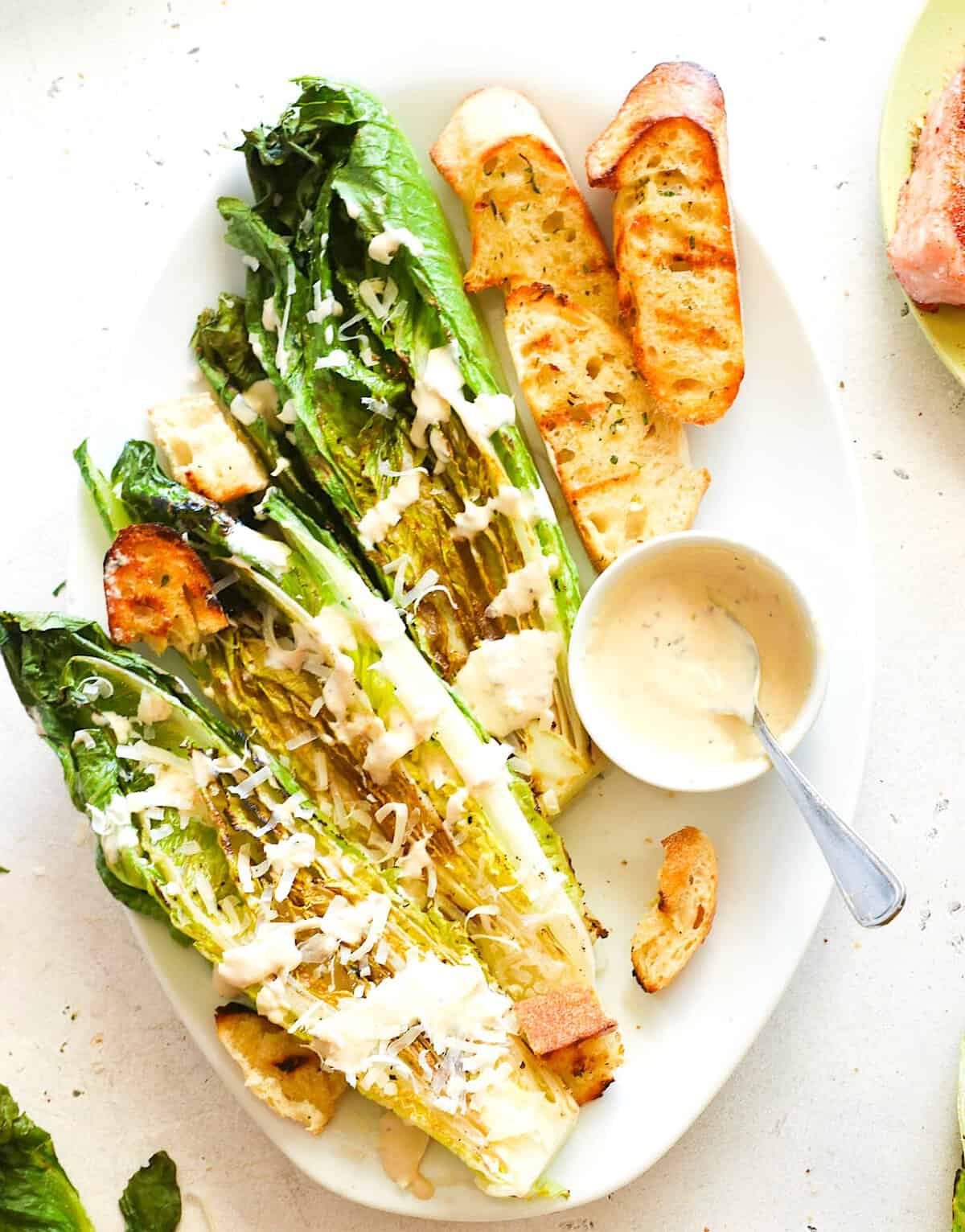 Opt for a delicously rustic Caesar salad with grilled Romaine.