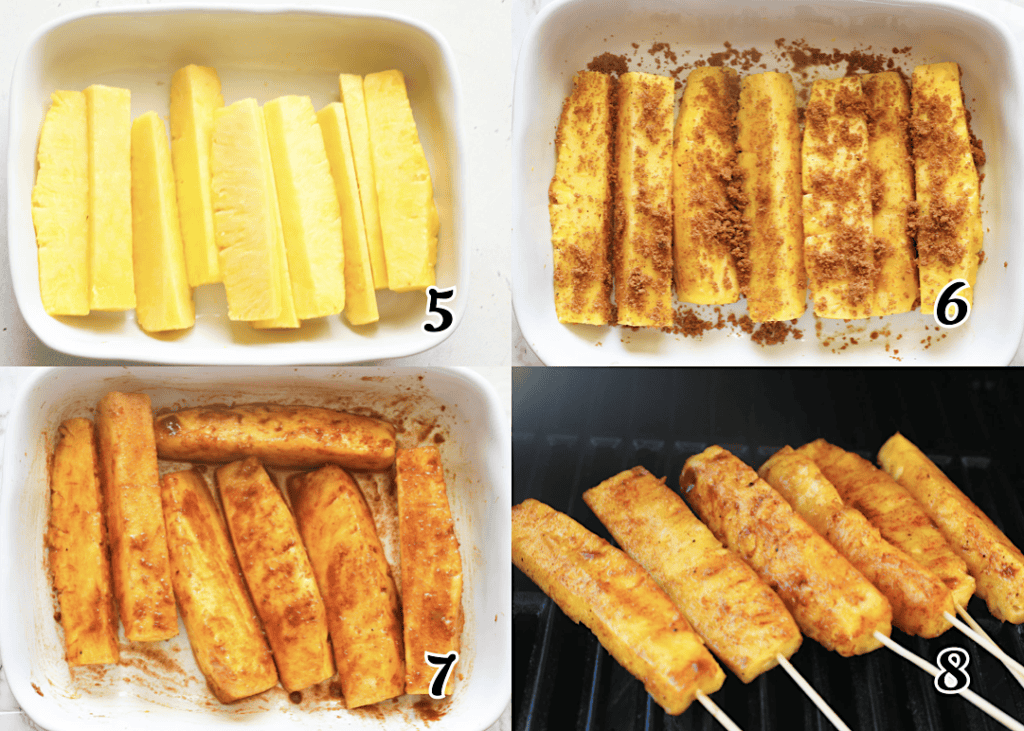 Add the spice sugar rub and grill it.