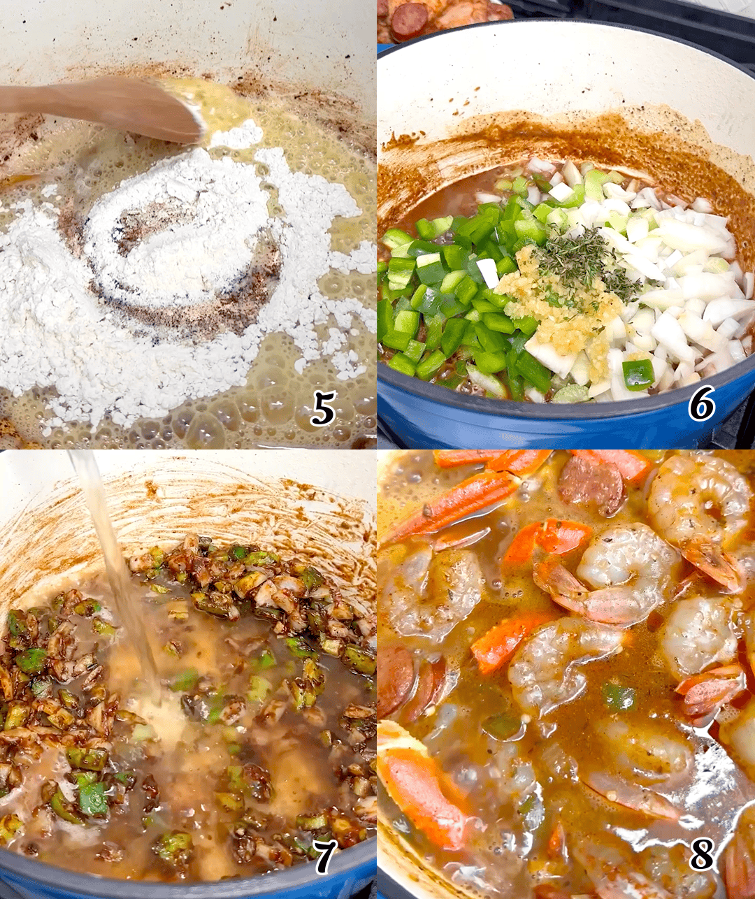 Assemble and simmer, then add the shrimp and simmer until they're cooked.