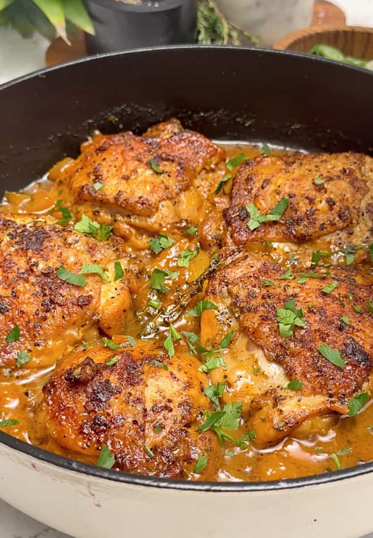 Sweet and savory pineapple chicken fresh from the oven and ready to serve.