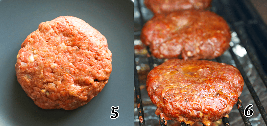 Shape the patties and cook them in the pellet grill.