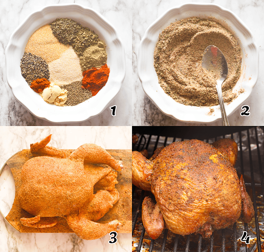 Mix the seasonings, season, and smoke it.