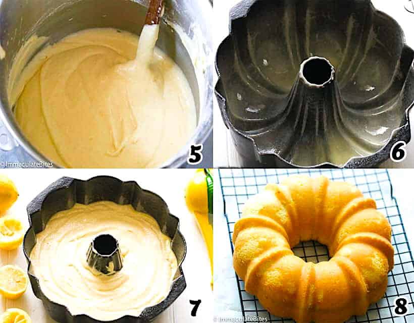 Pour the batter into the bundt pan and bake.