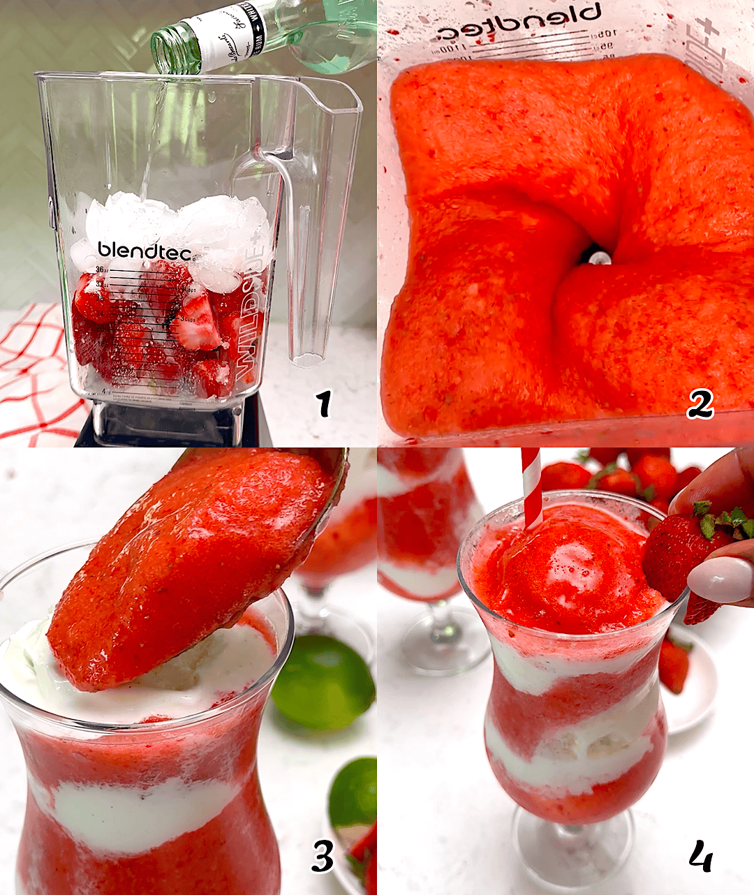 Puree the ingredients in a blender, serve as is or layer with ice cream.