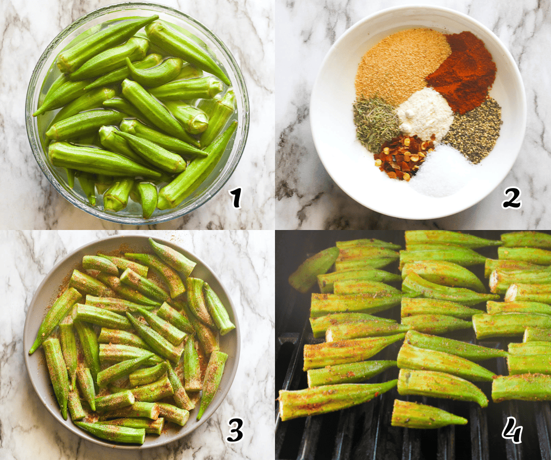 Prep the veg, season, and cook it on the grill.