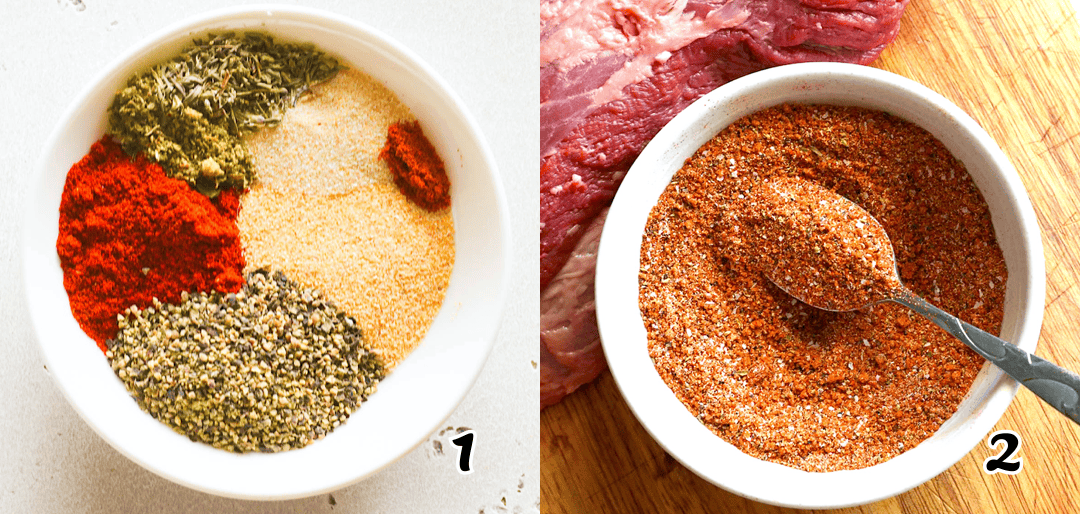 Mix all the ingredients and get ready to season the beef roast.