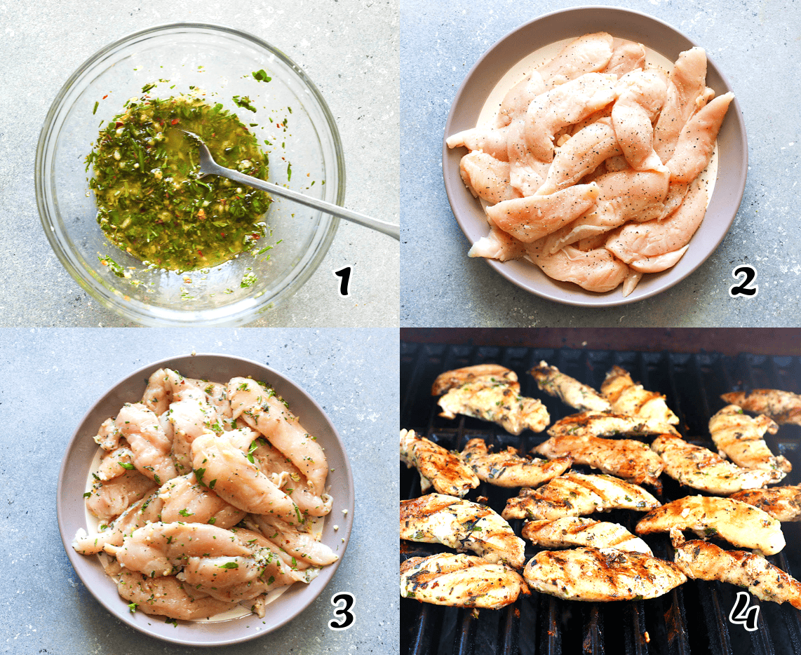 Make the marinade, marinate, and grill them.