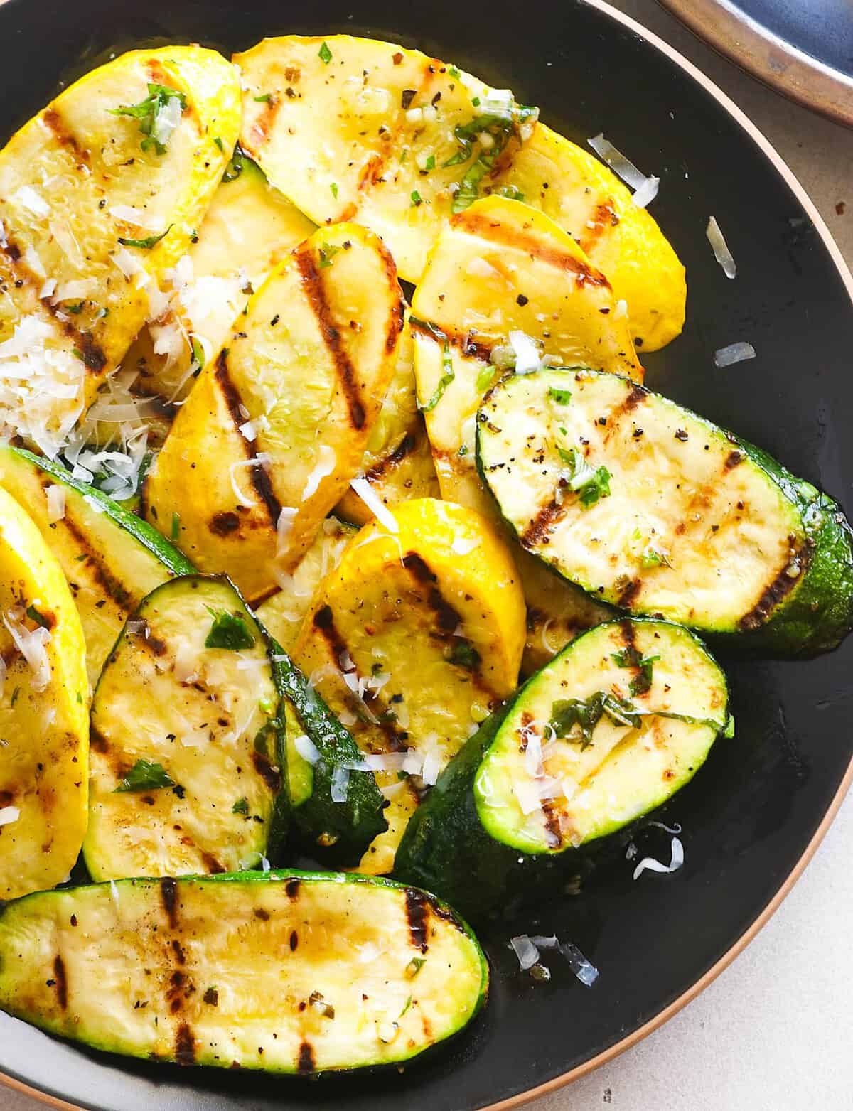 Enjoying a twist on the recipe with two types of summer squash.