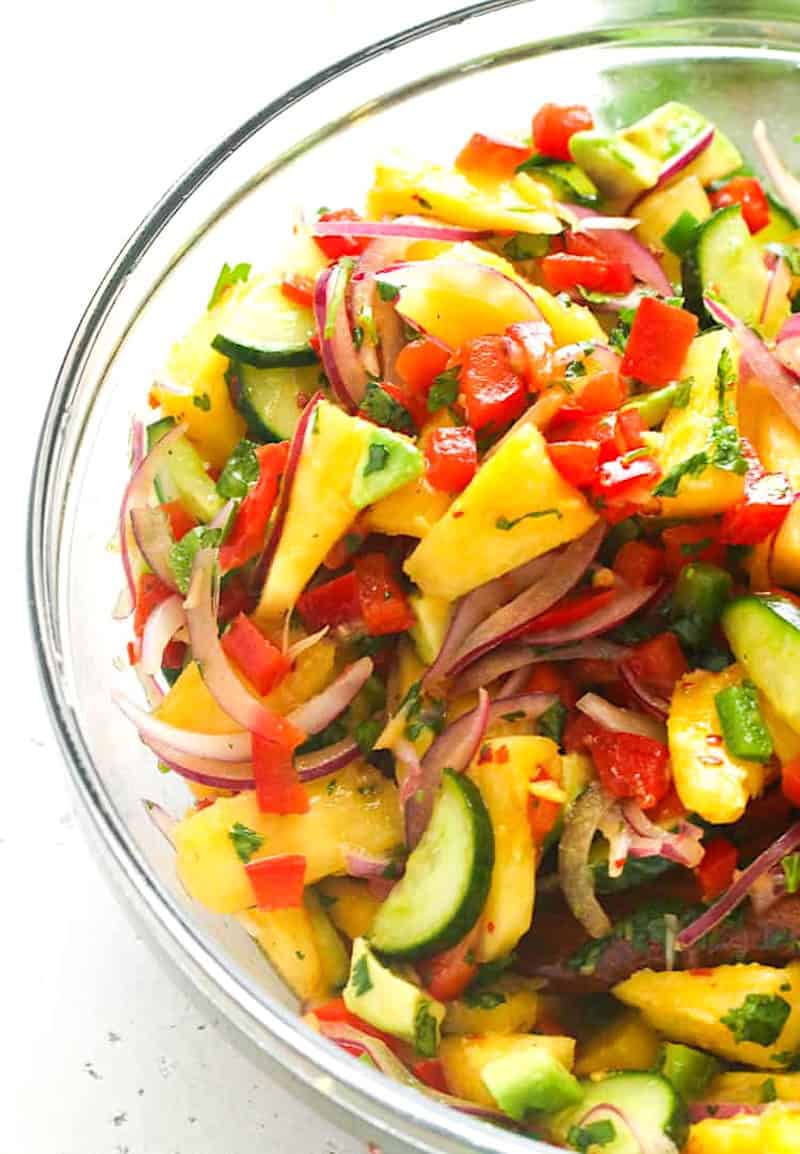 A refreshing pineapple cucumber salad perfect for summer cookouts.