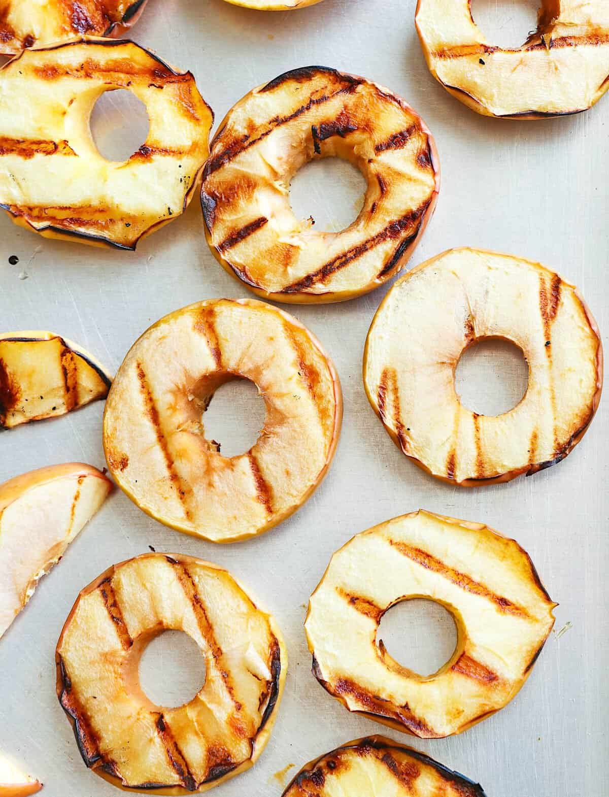 Sliced apples fresh off the grill and ready to enjoy.