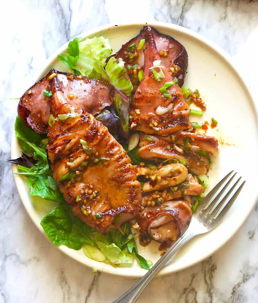 Tender, smoky grilled squid for a welcome change on a special occasion.