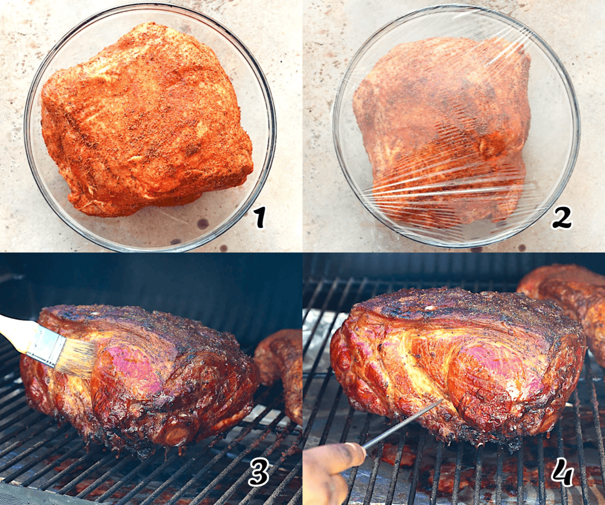 Season, marinate, and smoke. Basting is optional but recommended.