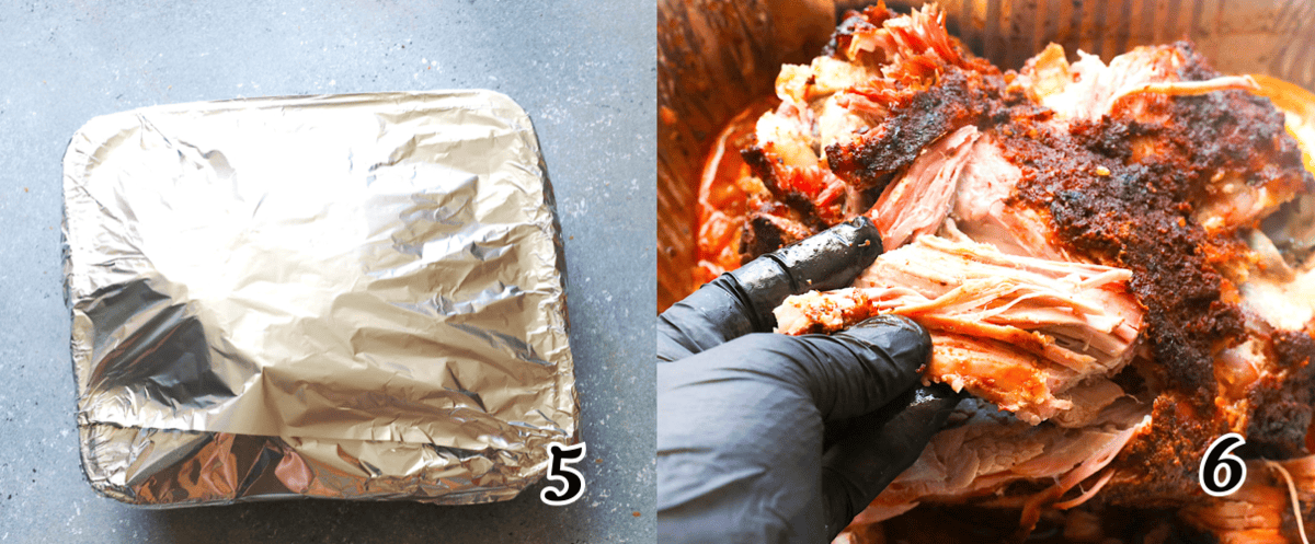 Wrap or cover in foil, continue smoking until it's fall off the bone tender.