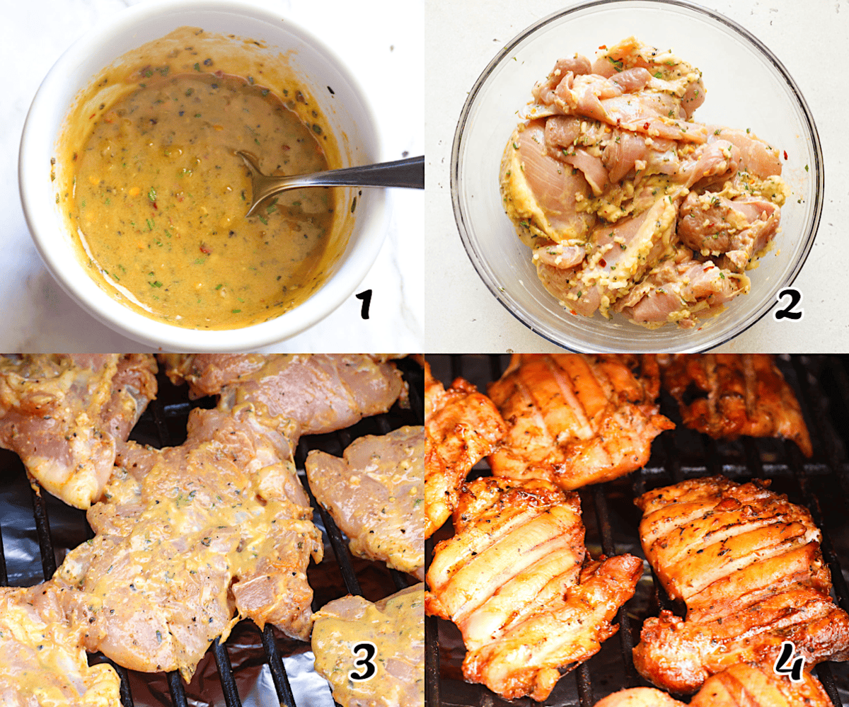 Make the marinade, marinate the meat, then put it in the pellet grill.