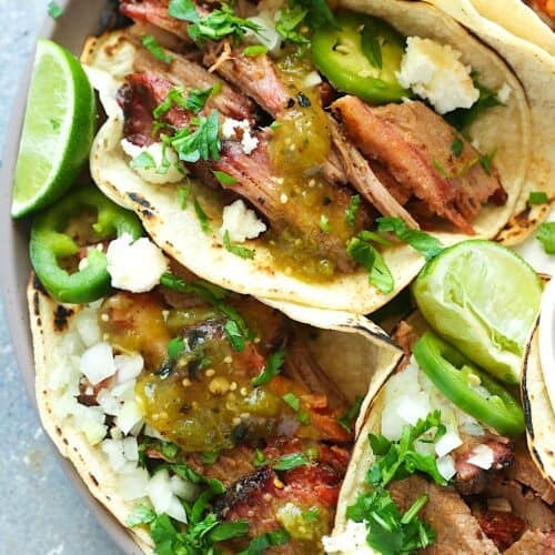 Getting ready to dive into soul-satisfying tacos filled with smoked brisket.