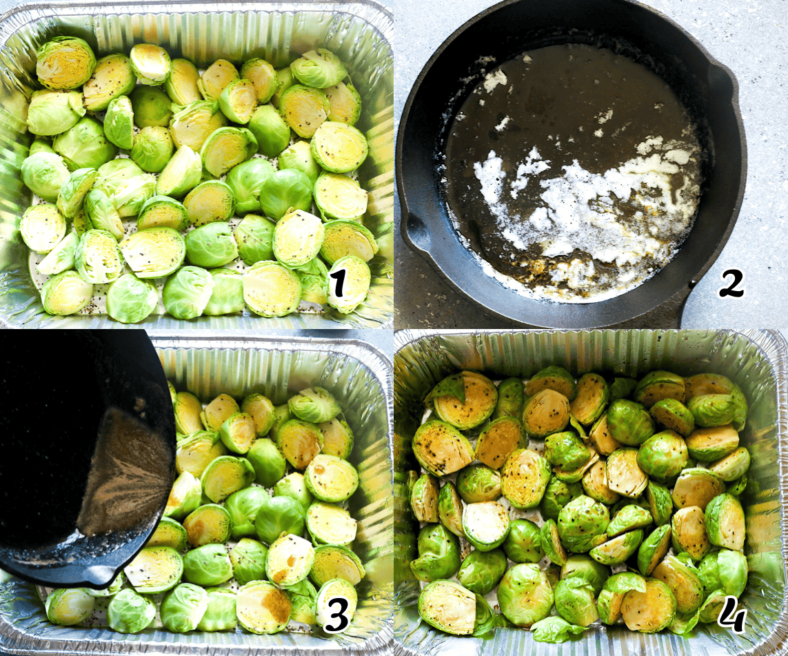 Prep and slice the veg, melt butter, season, and smoke.