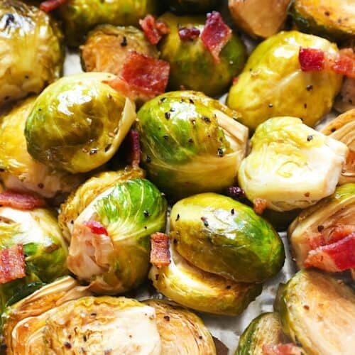 Gorgeous Brussels sprouts smoked to perfection and glazed with balsamic vinegar and honey for a healthy side dish.