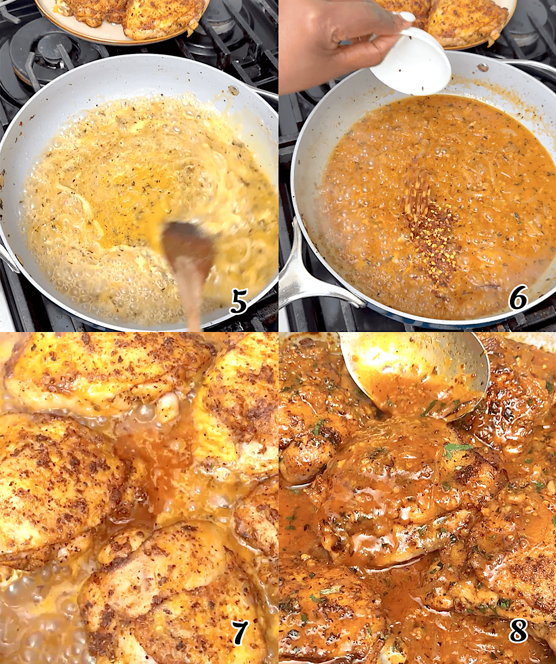 Make the sauce, finish cooking the meat, and serve over rice or potatoes.
