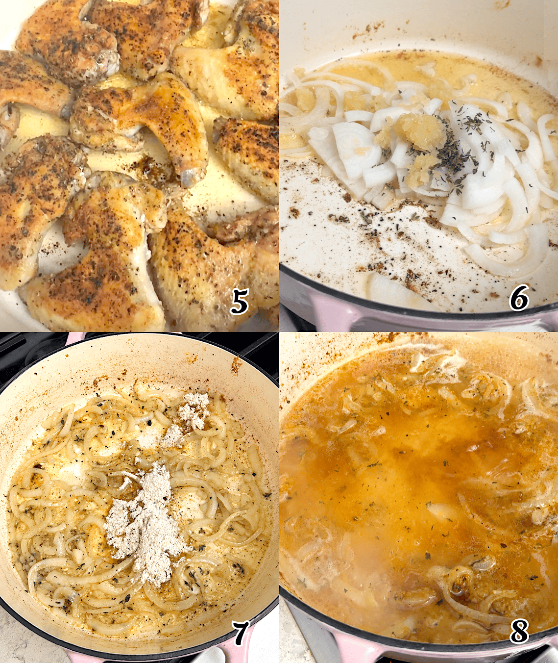 Remove them from the pan and set aside. Then make the onion gravy.