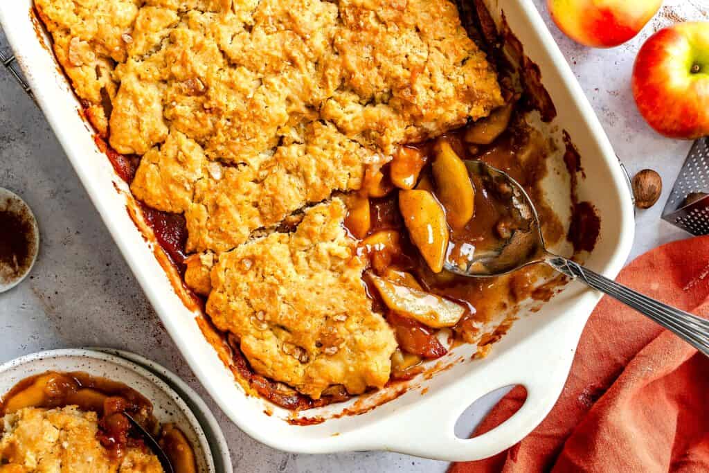Serving up warm, comforting apple cobbler for the holidays.