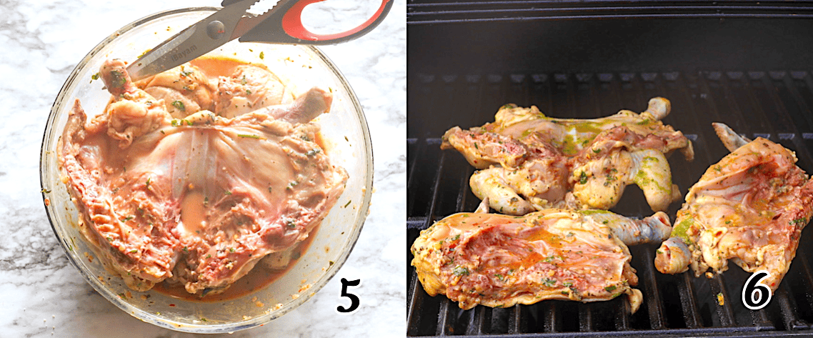 Drain the marinade and put it on the grill.